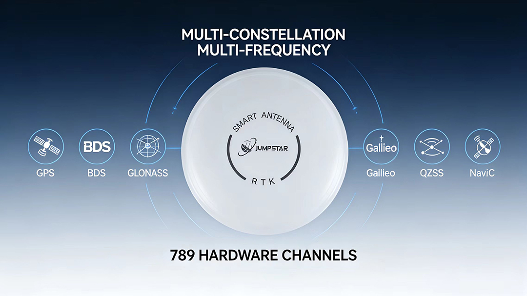Diagram illustrating full-constellation and multi-frequency GNSS tracking capability of the G27SH-AH receiver